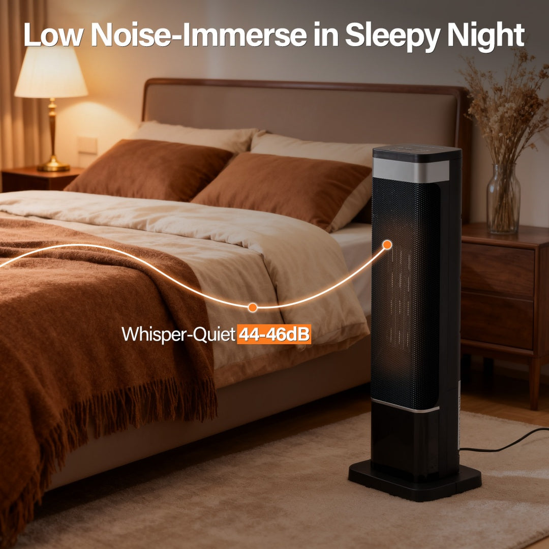 23inch Space Heaters For Indoor Use, Portable Heater With 7 Light Colors