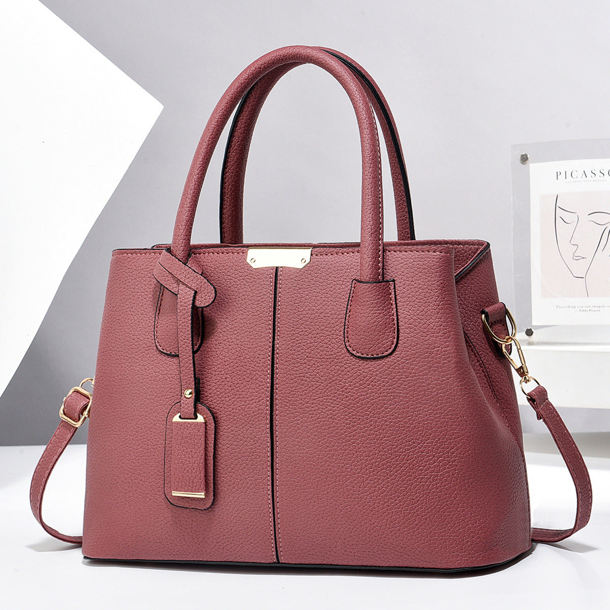 Stylish Women PU Leather Tote Bags - Large Capacity Handbags