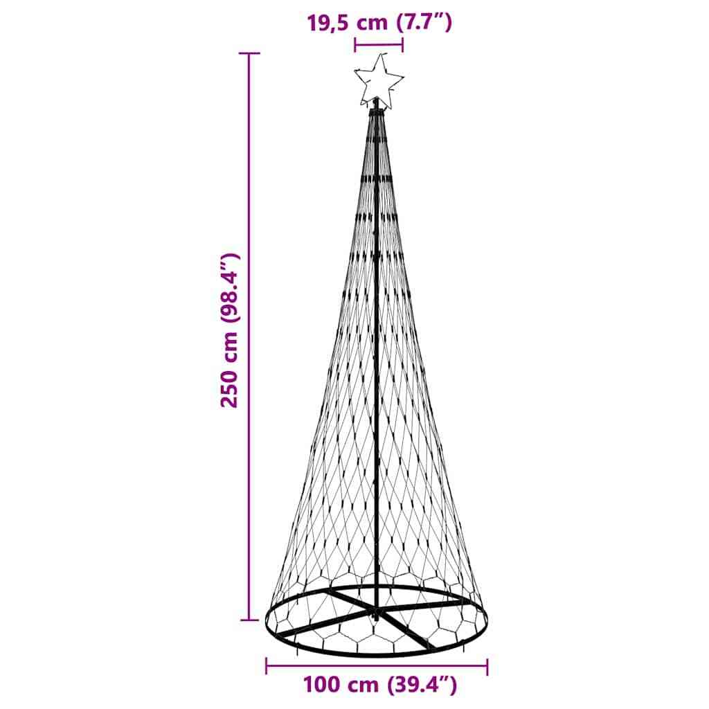 LED Christmas Tree with 295 LEDs with Stand Blue 250 cm Metal