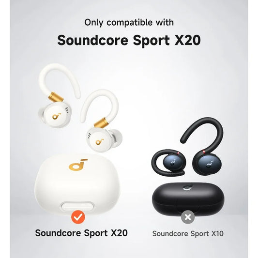 SURITCH Case for Soundcore Sport X20 Shockproof with Carabiner & Cleaning Kit