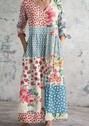 Women's Casual Floral 3D Printed Sleeve-length Dress