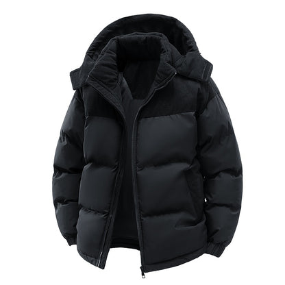 Thick Corduroy Patchwork Jacket Winter Zip-up Stand Collar Coat Casual Commuter Long-sleeved Cardigan Top Outwear Women's Clothing