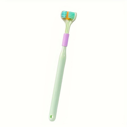1pc Threesided Soft Bristle Toothbrush, Bristle Travel Toothbrush For Adult, Soft Bristle Toothbrush, Complete Teeth And Gum-Care Great Bristles Clean Each Tooth Soft And Gentle Toothbrush
