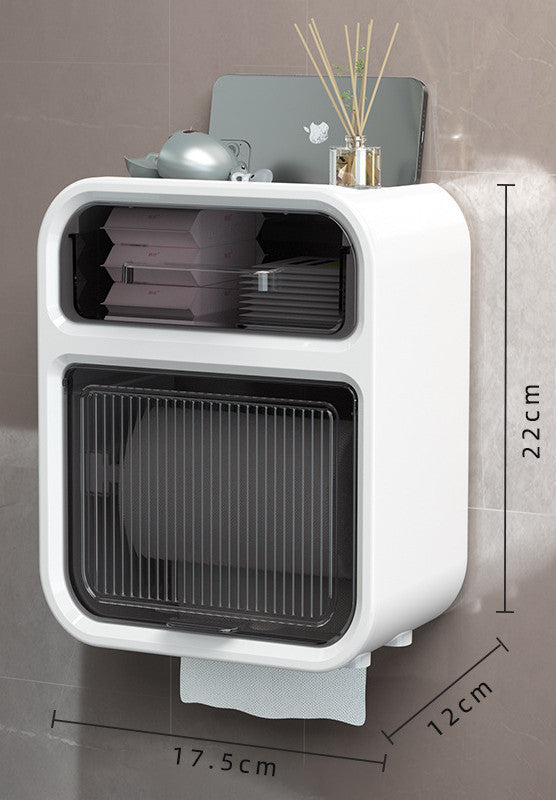 Perforated Free Wall Mounted Tissue Box In Toilet Household Waterproof