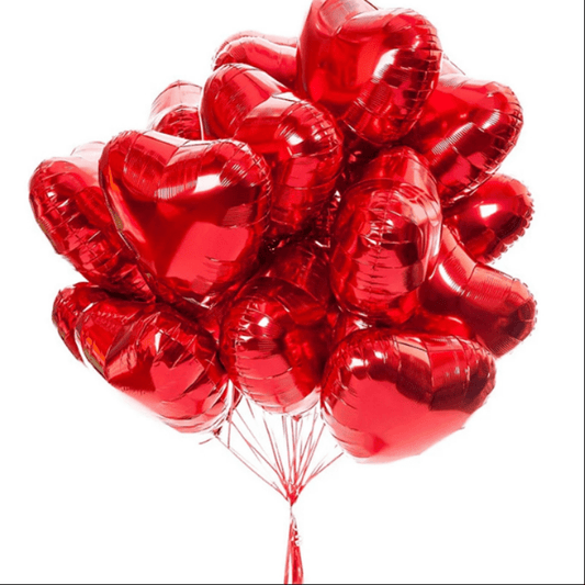 10pcs 18 Inch/45.72cm Red Heart Love Aluminum Balloon Easter Gift Eid Al-Adha Mubarak -winter, new year