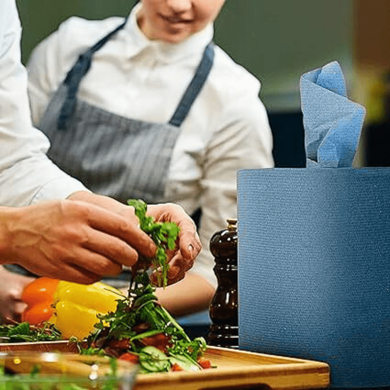 6pcs Blue Rolls 2 Ply Centrefeed Blue Roll Strong & Absorbent Blue Kitchen Rolls, Embossed Paper Towels Multi Fold Double Layer Tissue Roll, Household Cleaning Blue Rolls, Perfect for Commercial, Kitchen Use & Cleaning Toilet