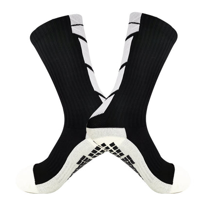 Non-Slip Rubber Grip Cushioned Soccer Socks - Anti-Slip Training Socks with Non-Slip Traction, All-Season Athletic Socks for Football, Basketball, Running, Hiking