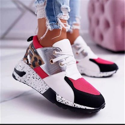 Women's Fashion Platform Lace-up Casual Sneakers