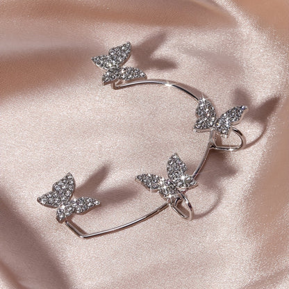 [Butterfly Luxury Golden Earrings] French-style Golden Sparkling Butterfly Luxury Butterfly Earrings