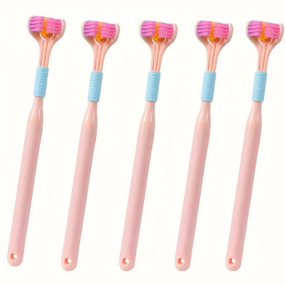 1pc Threesided Soft Bristle Toothbrush, Bristle Travel Toothbrush For Adult, Soft Bristle Toothbrush, Complete Teeth And Gum-Care Great Bristles Clean Each Tooth Soft And Gentle Toothbrush