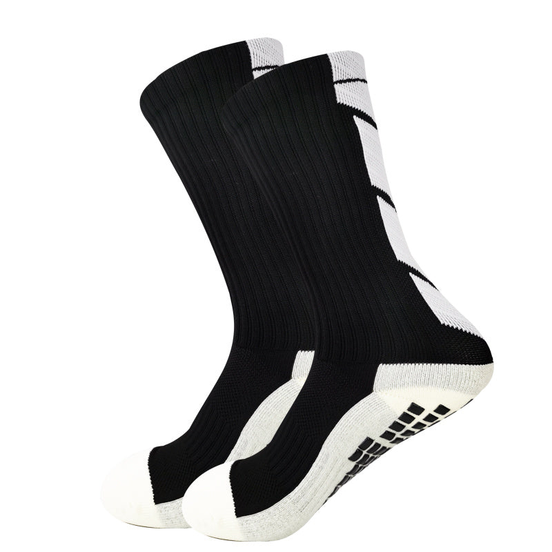 Non-Slip Rubber Grip Cushioned Soccer Socks - Anti-Slip Training Socks with Non-Slip Traction, All-Season Athletic Socks for Football, Basketball, Running, Hiking