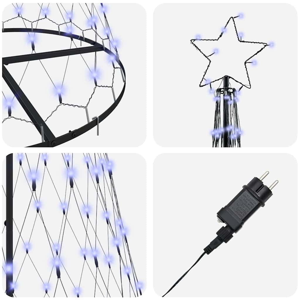 LED Christmas Tree with 295 LEDs with Stand Blue 250 cm Metal