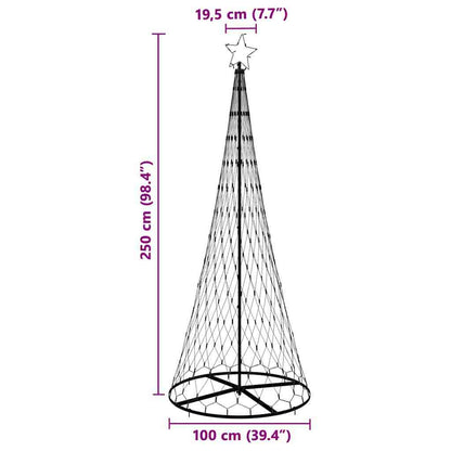 LED Christmas Tree with 295 LEDs with Stand Blue 250 cm Metal