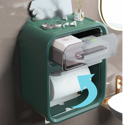 Perforated Free Wall Mounted Tissue Box In Toilet Household Waterproof