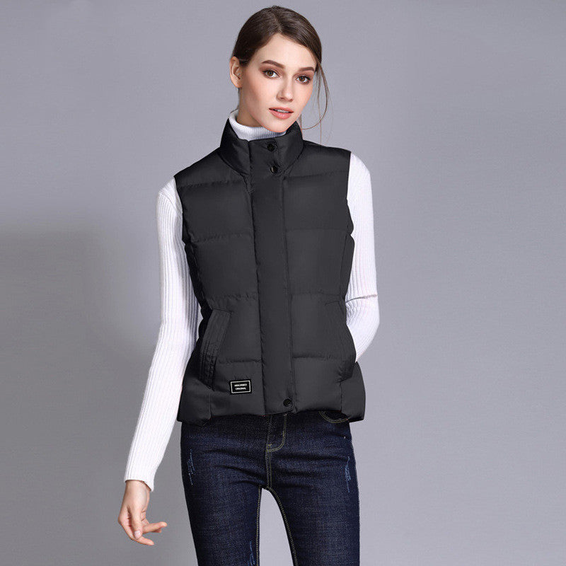 Autumn And Winter Solid Color Cotton Vest Women's Korean Style