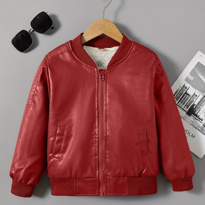 2025 Autumn Winter New Boys' -Lined Zip-Up Jacket