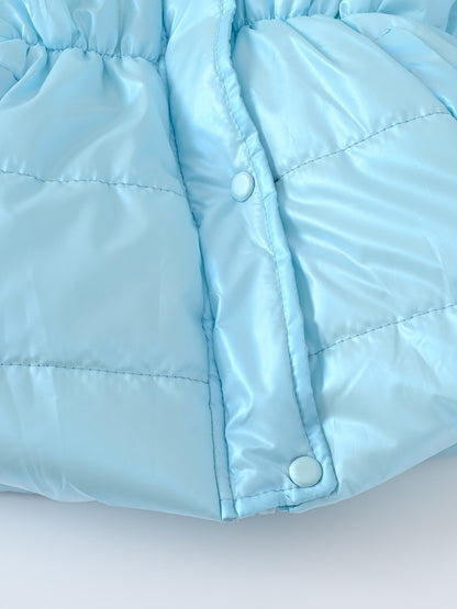 Children's Winter New Style Thickened Glossy Hooded Jacket for Boys and Girls, Mid-Length