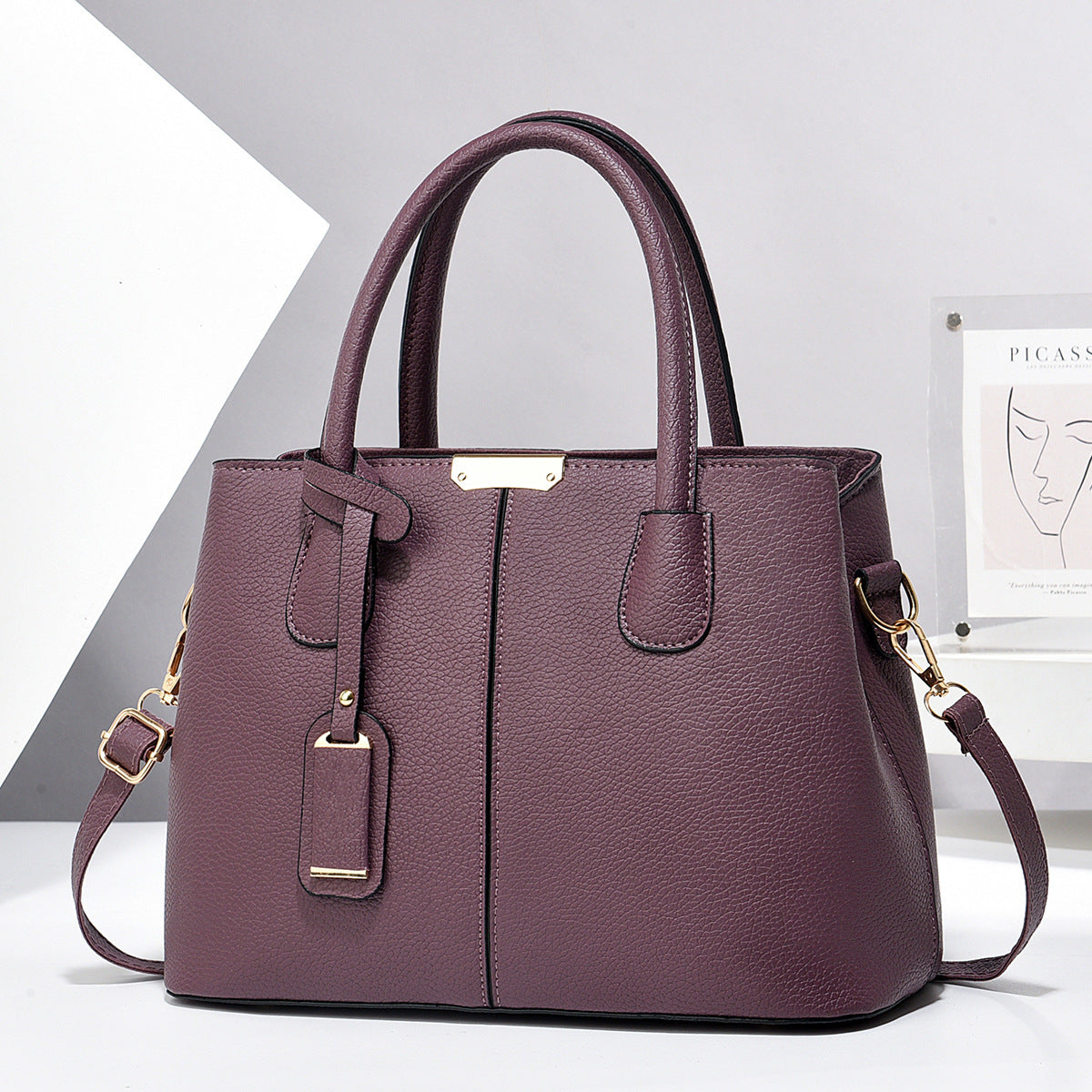 Stylish Women PU Leather Tote Bags - Large Capacity Handbags