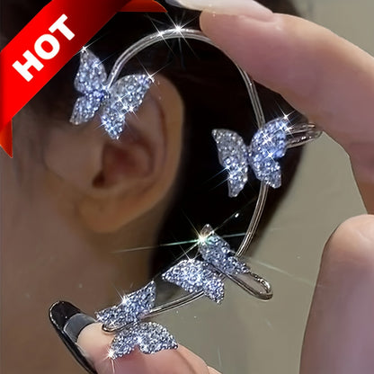 [Butterfly Luxury Golden Earrings] French-style Golden Sparkling Butterfly Luxury Butterfly Earrings
