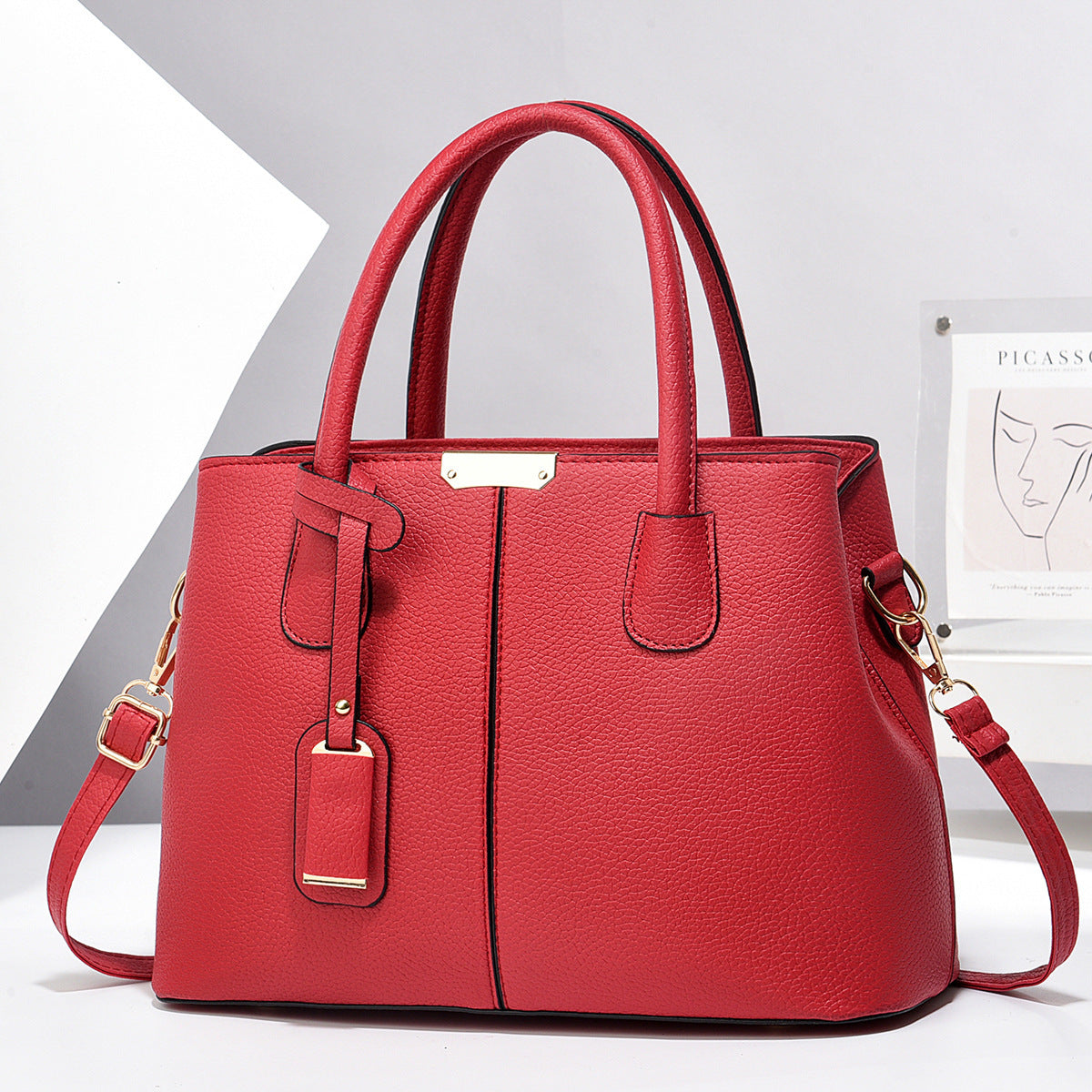 Stylish Women PU Leather Tote Bags - Large Capacity Handbags