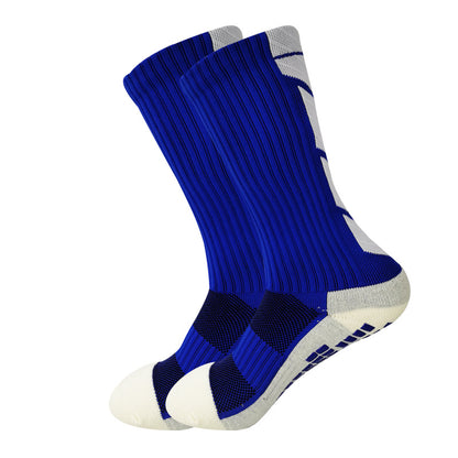 Non-Slip Rubber Grip Cushioned Soccer Socks - Anti-Slip Training Socks with Non-Slip Traction, All-Season Athletic Socks for Football, Basketball, Running, Hiking