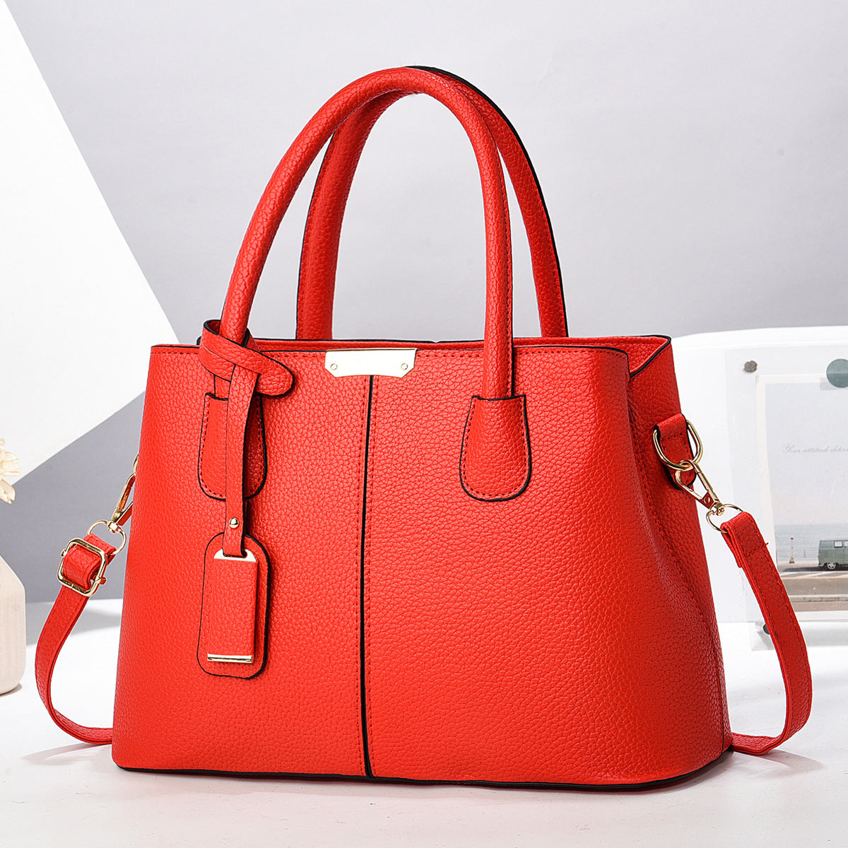 Stylish Women PU Leather Tote Bags - Large Capacity Handbags