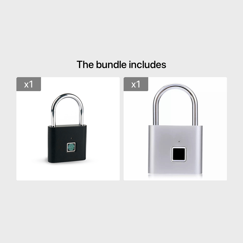 Mini Smart Fingerprint Padlock Keyless Biometric Lock with Fingerprint Unlock, USB-Rechargeable Battery, IP56 Waterproof, Antitheft Security, Zinc Alloy Body for Suitcase, Luggage, Backpack, Door, Compatible for Smart & Trave