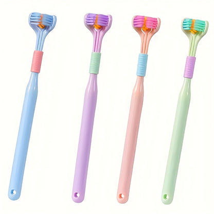 1pc Threesided Soft Bristle Toothbrush, Bristle Travel Toothbrush For Adult, Soft Bristle Toothbrush, Complete Teeth And Gum-Care Great Bristles Clean Each Tooth Soft And Gentle Toothbrush