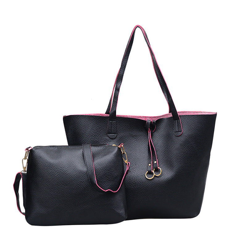 Womens Fashion Ribbon Shoulder Bag Two-Piece Set