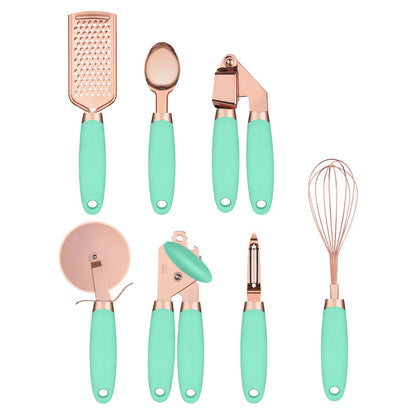 Durable Rose Gold Kitchen Tool Set - Elegant Stainless Steel