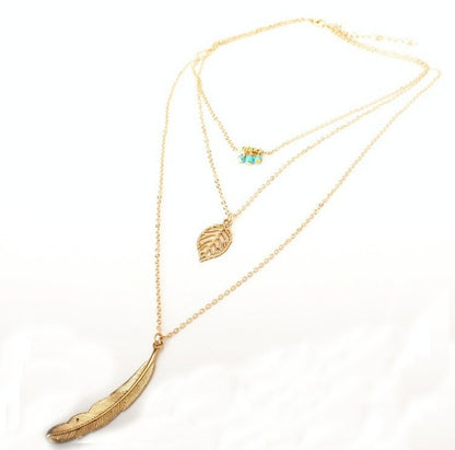 Double-layer Triangle Necklace Multi-layer Clavicle Chain