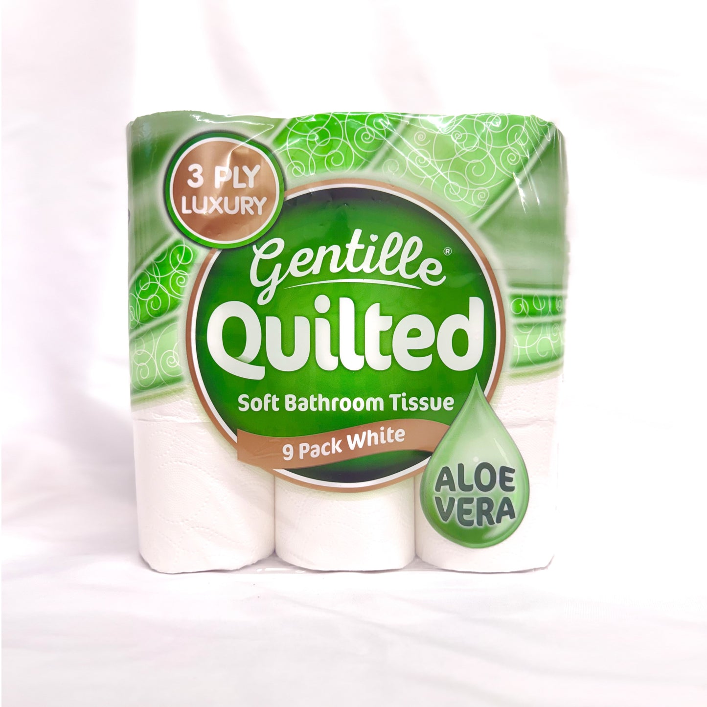 Toilet Tissue 45 rolls. Gentille Quilted Bathroom Aloe Vera Tissue Luxury 3-Ply Toilet Paper Soft, Strong & Responsibly Made in the UK