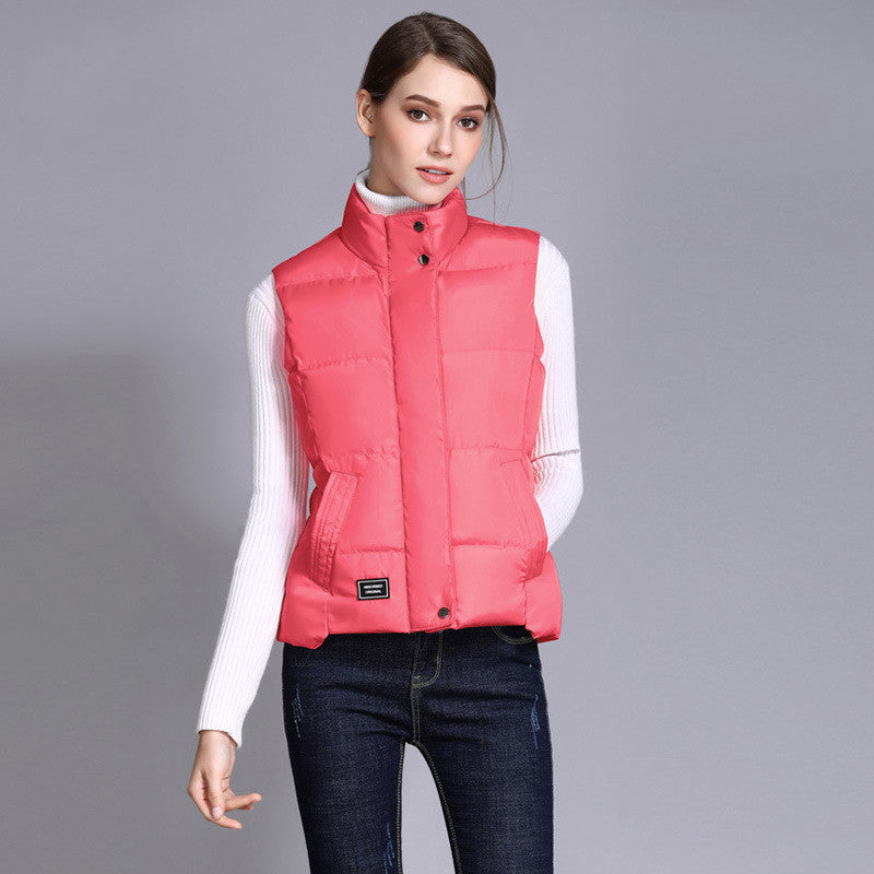 Autumn And Winter Solid Color Cotton Vest Women's Korean Style