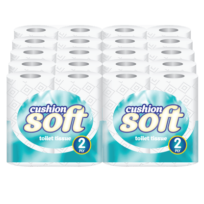 Cushion Soft Quilted Toilet Tissue Embossed 2-Ply Toilet Paper Strong, Unscented, Sustainably Sourced Bulk Pack 40