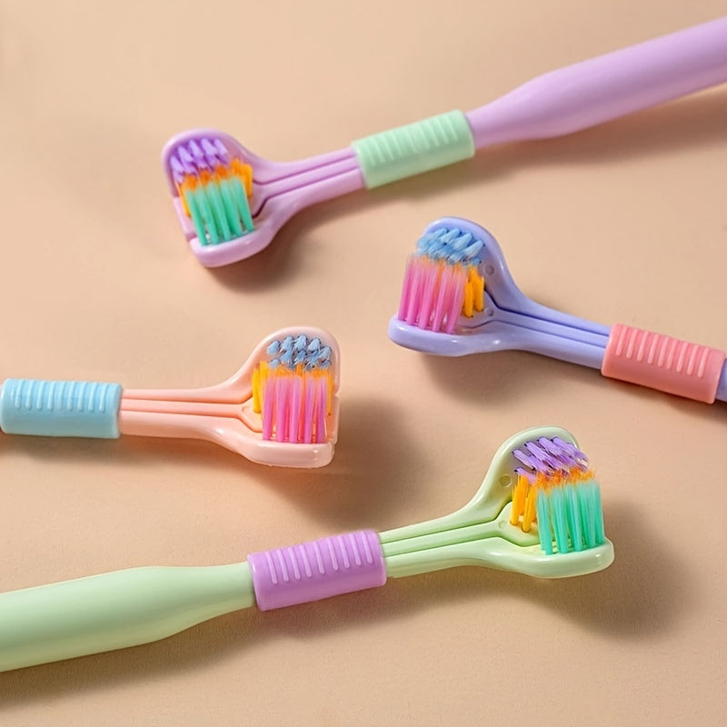 1pc Threesided Soft Bristle Toothbrush, Bristle Travel Toothbrush For Adult, Soft Bristle Toothbrush, Complete Teeth And Gum-Care Great Bristles Clean Each Tooth Soft And Gentle Toothbrush