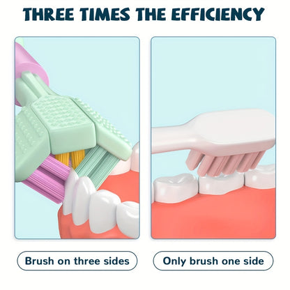 1pc Threesided Soft Bristle Toothbrush, Bristle Travel Toothbrush For Adult, Soft Bristle Toothbrush, Complete Teeth And Gum-Care Great Bristles Clean Each Tooth Soft And Gentle Toothbrush