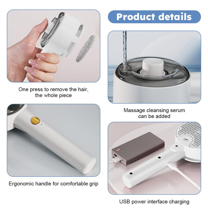 4 In 1 Cat Steam Brush Pet Electric Spray Massage Comb Dog Pet Hair Removal Comb