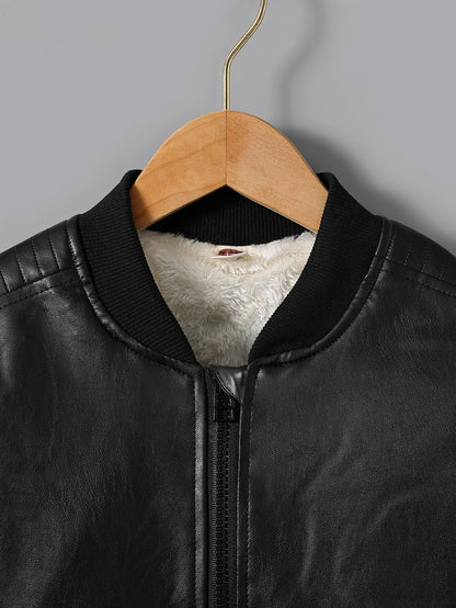 2025 Autumn Winter New Boys' -Lined Zip-Up Jacket