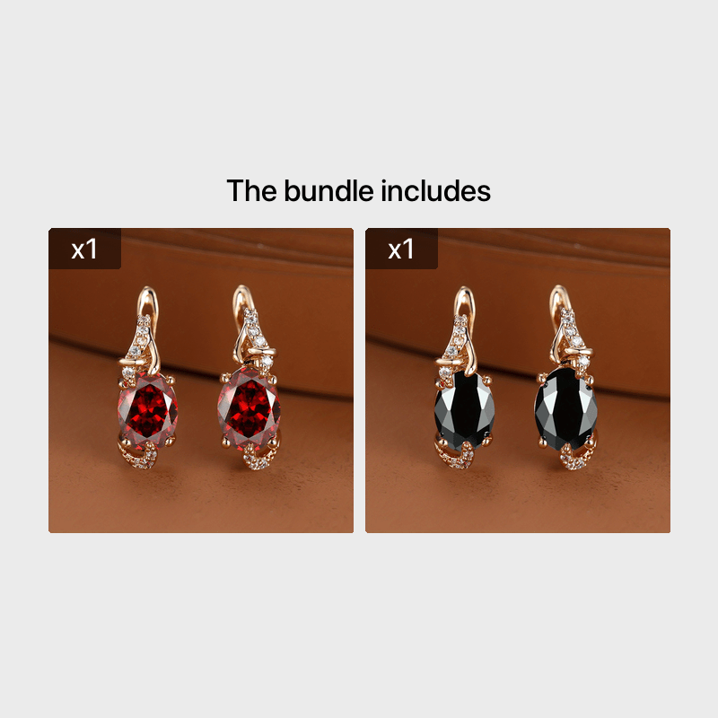 [18K Gold Plated Earrings] 18K Gold Plated Blue Stone Stud Earrings | Trendy Round Oval Cut White Blue Red Pink Stone Drop Earrings | Anniversary Claw Earrings Jewelry for Women