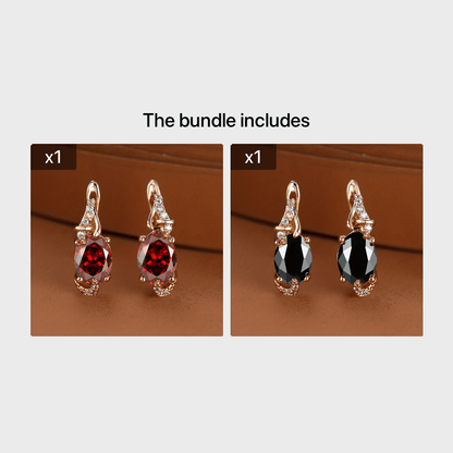 [18K Gold Plated Earrings] 18K Gold Plated Blue Stone Stud Earrings | Trendy Round Oval Cut White Blue Red Pink Stone Drop Earrings | Anniversary Claw Earrings Jewelry for Women