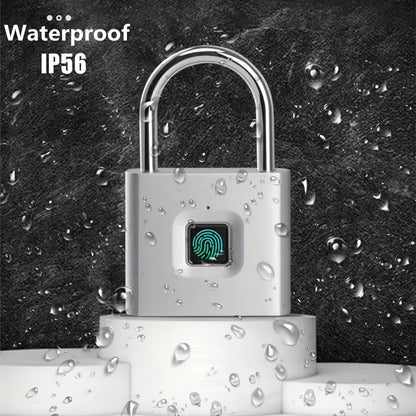 Mini Smart Fingerprint Padlock Keyless Biometric Lock with Fingerprint Unlock, USB-Rechargeable Battery, IP56 Waterproof, Antitheft Security, Zinc Alloy Body for Suitcase, Luggage, Backpack, Door, Compatible for Smart & Trave