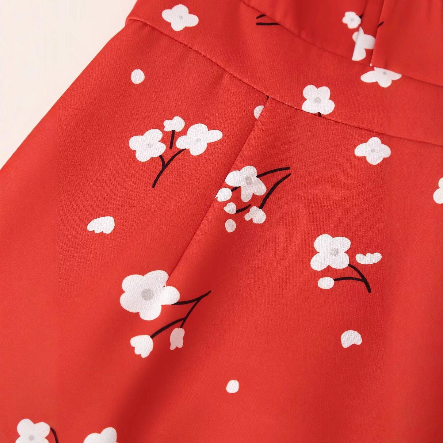 Summer New French-style Sweet Design Slim-fit Puff-sleeve Floral Print Dress