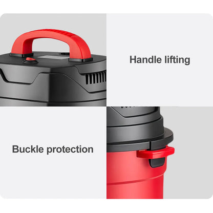 15L Dry/Wet Dust Vacuum Cleaner 4m Cord Handheld Blow Function Large Bucket Design for Home Car Commercial Use