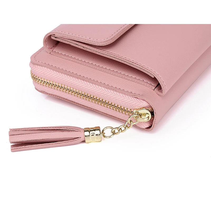 New Fashionable Zipper Clutch Wallet Smaller Handbag Wallet Pu Wallets Women Bags Handbags