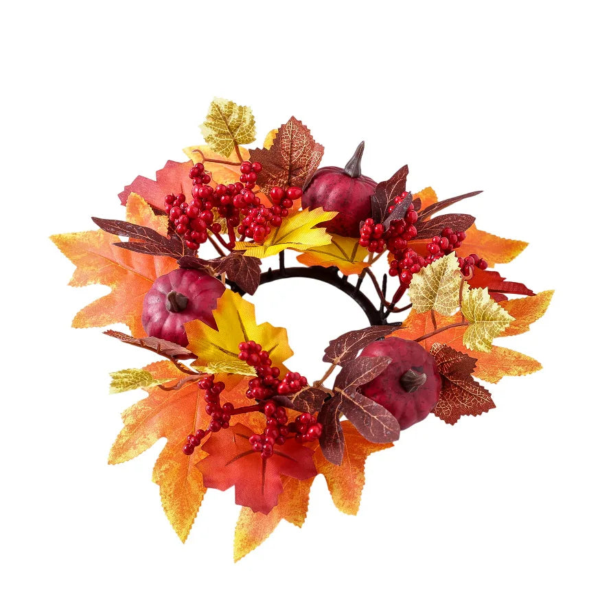 Christmas Wreath Festive Thanksgiving Day Decoration Autumn Floral Wreath Long-Lasting Berry Harvest Wreath For Party