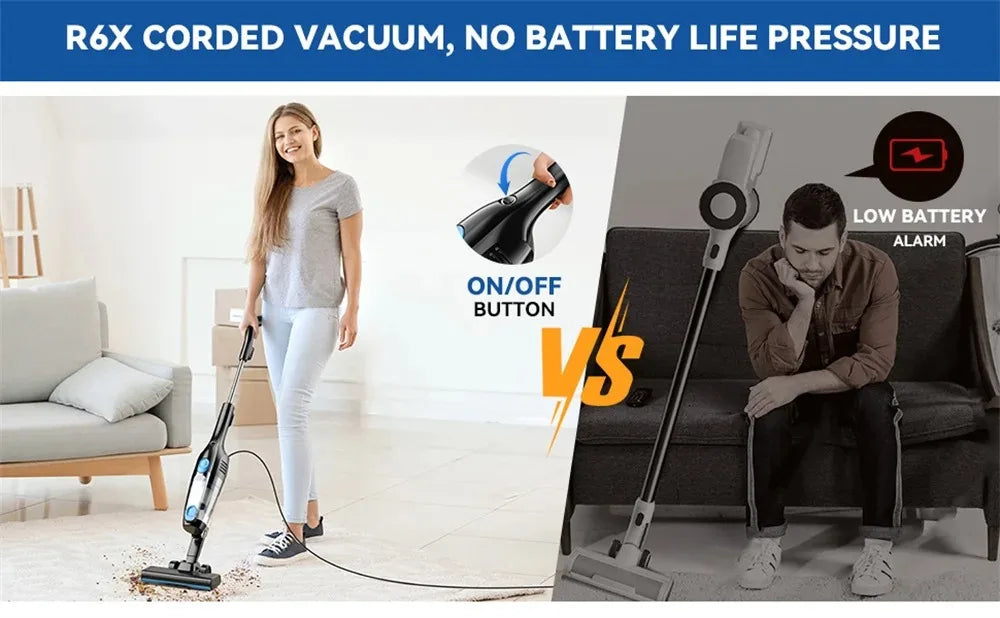 INSE R3S/R6X Corded Vacuum Cleaner Handheld Stick Vacuum Powerful 3 in1 Lightweight Vacuum Cleaners for Home Hard Floor Pet Hair
