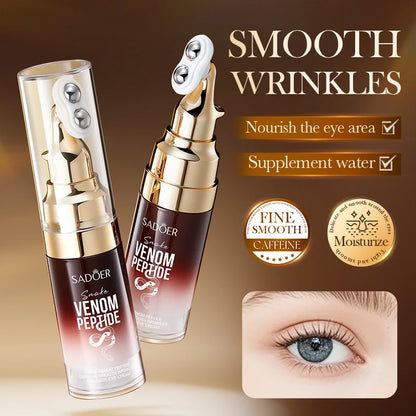 Snake Venom Eye Cream Anti- Wrinkle With Roller Ball Quick Hydrating Refreshing Caffeine Eye Serum Fades Fine Lines Skin Care