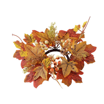 Christmas Wreath Festive Thanksgiving Day Decoration Autumn Floral Wreath Long-Lasting Berry Harvest Wreath For Party