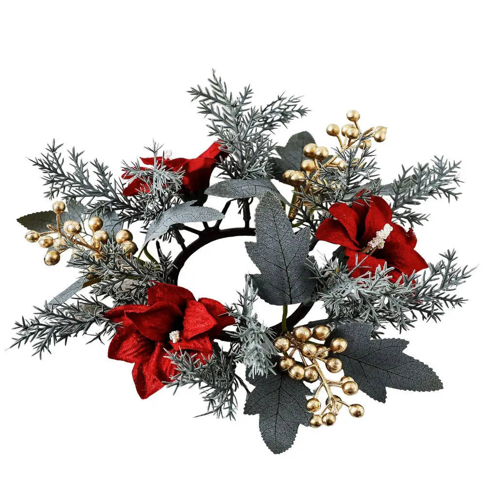 Christmas Wreath Festive Thanksgiving Day Decoration Autumn Floral Wreath Long-Lasting Berry Harvest Wreath For Party