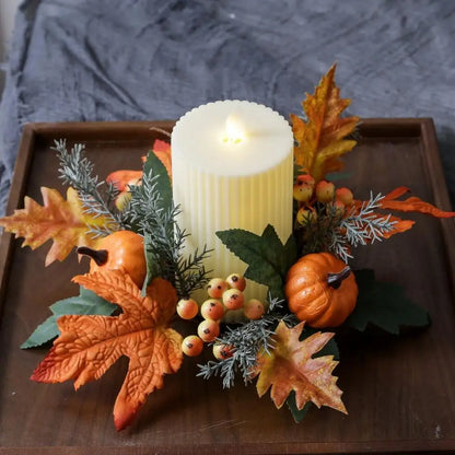 Christmas Wreath Festive Thanksgiving Day Decoration Autumn Floral Wreath Long-Lasting Berry Harvest Wreath For Party